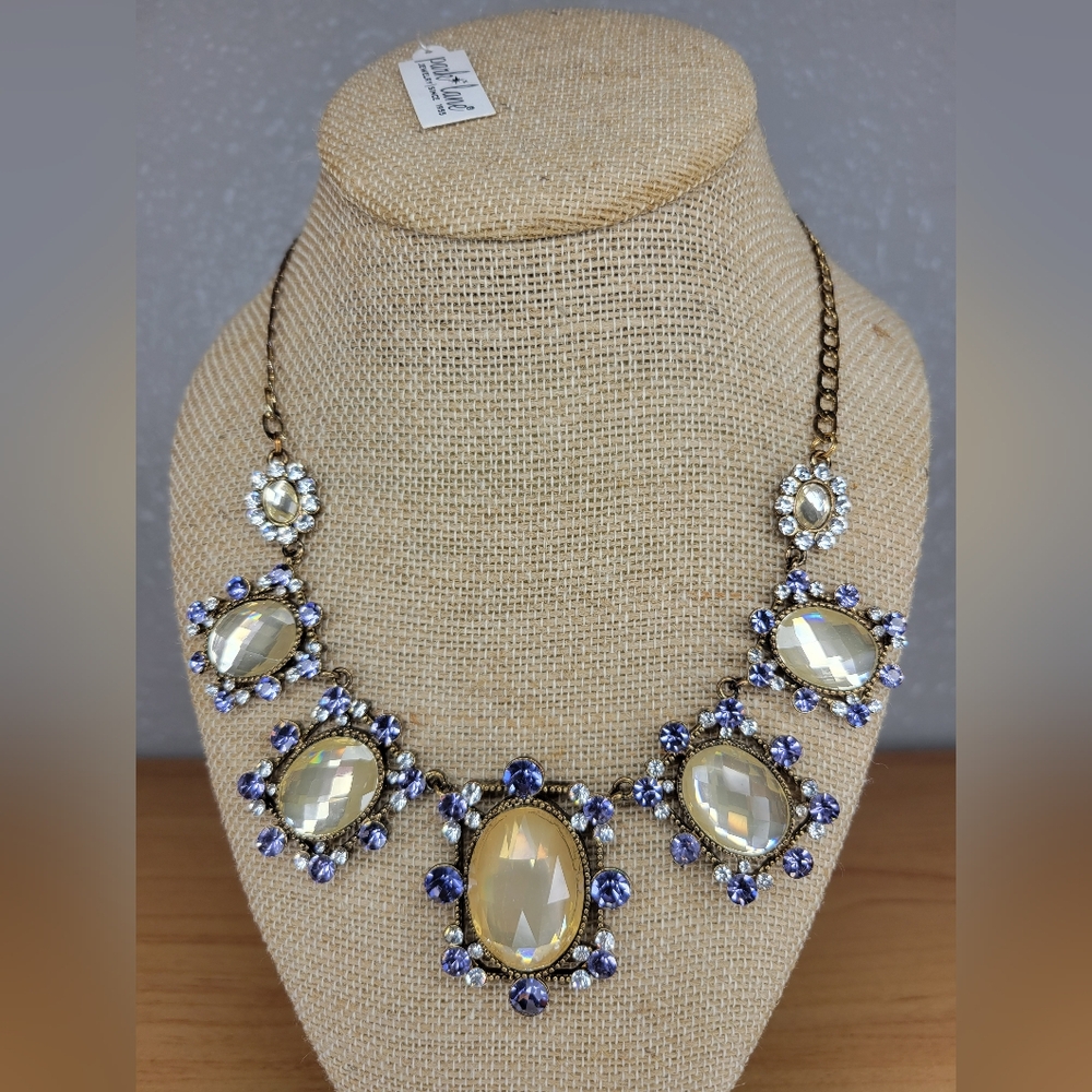 Park Lane Gold and Blue Statement Necklace